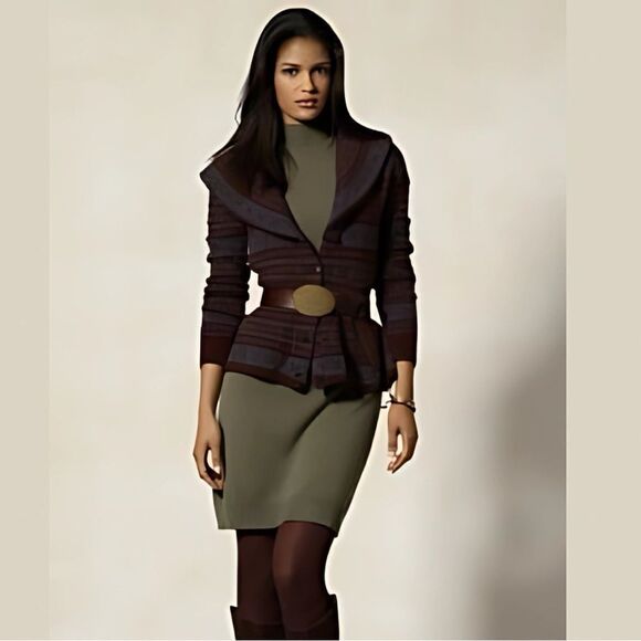 Ralph Lauren Blue Label Sweaters - Ralph Lauren Hand Knit Fair Isle Wool Cashmere Blend Circle Cardigan Sweater